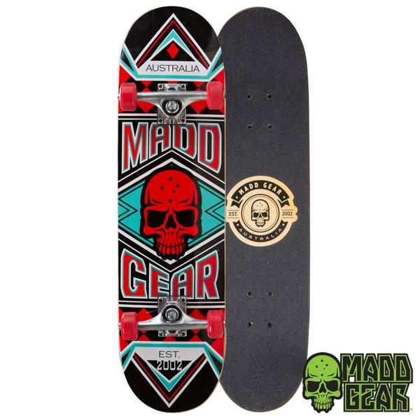Madd Gear Pro Skateboard - Jest Red / Turquiose Complete Skateboard