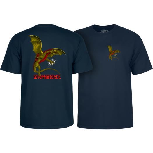 Powell-Peralta Dragons Logo Tee Navy - Skatewarehouse.co.uk