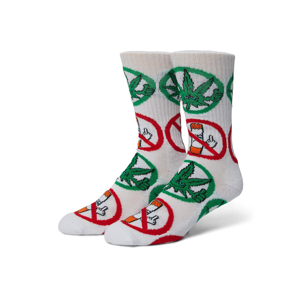 HUF Green Buddy Approved Sock (White) - One Size