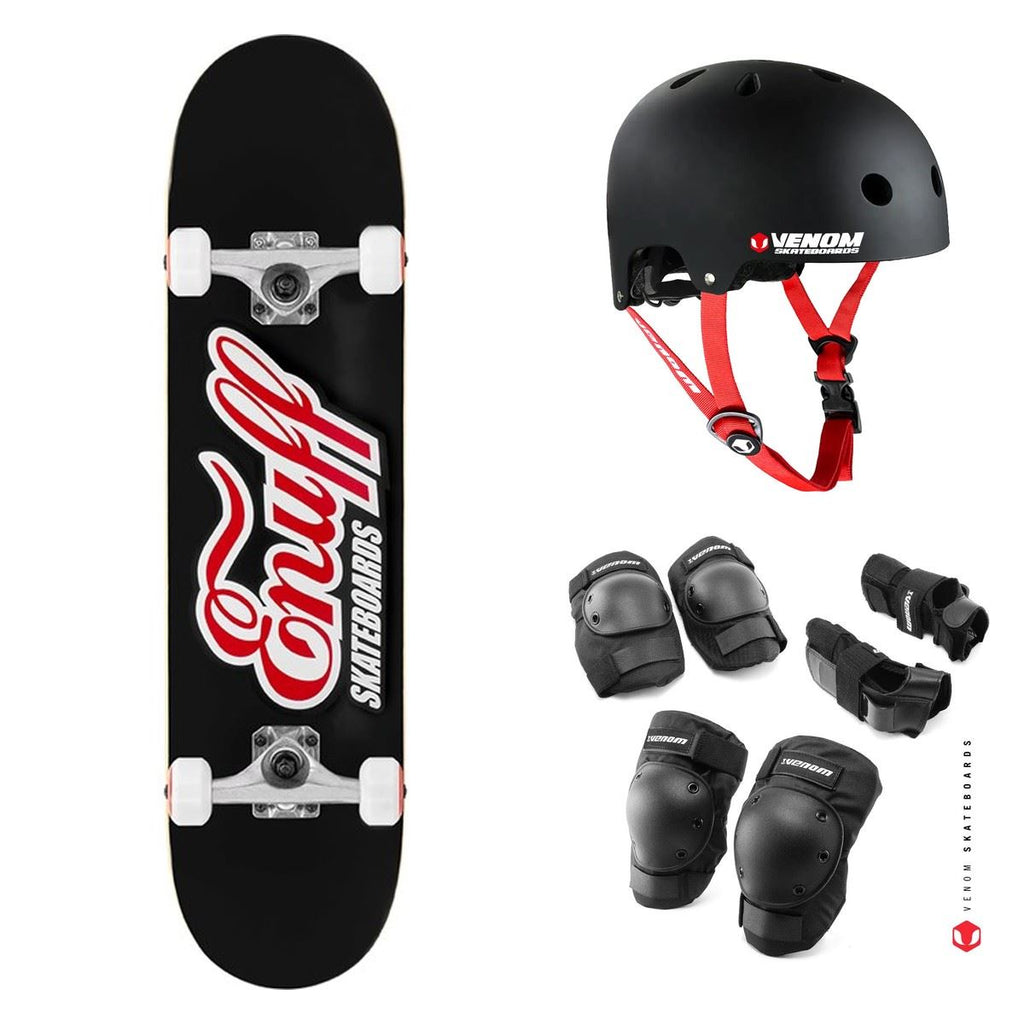 Enuff Classic Logo Black Complete Skateboard Bundle - 7.75"