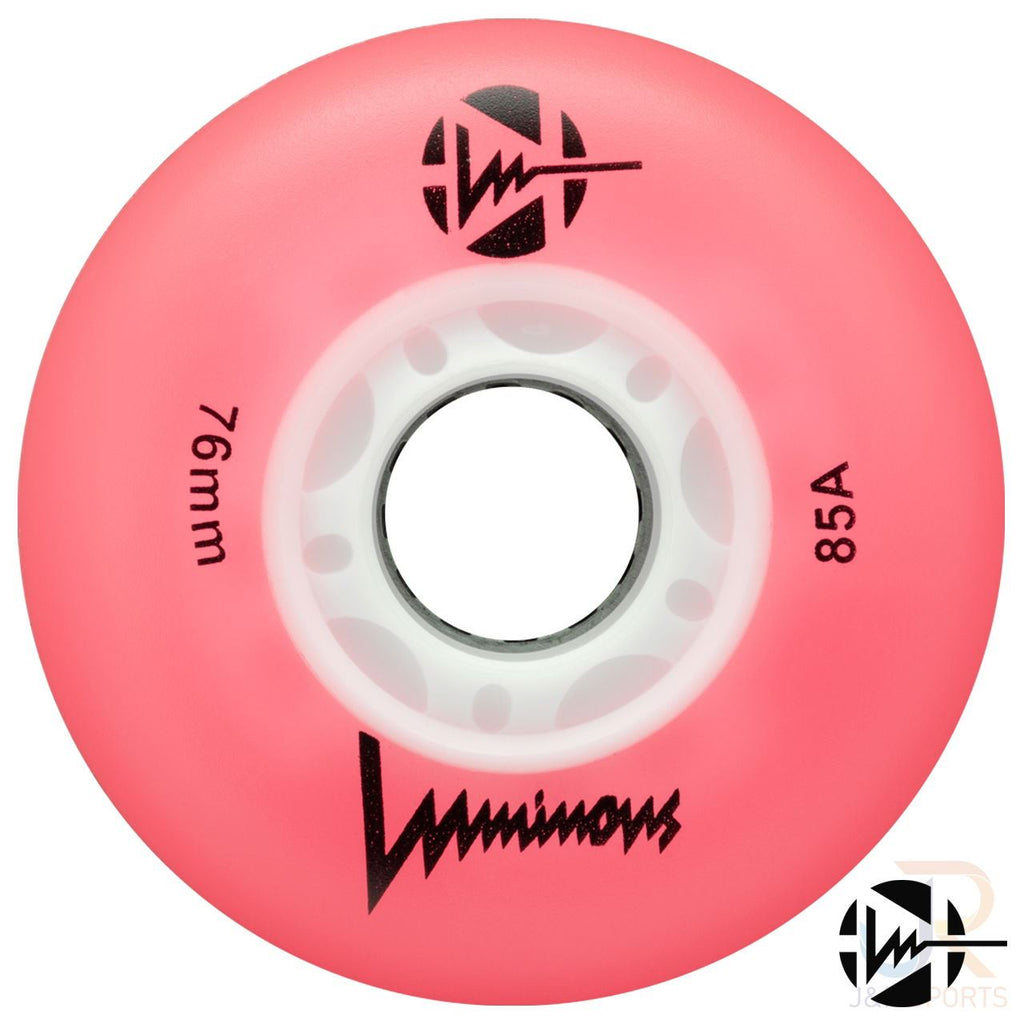 Luminous Led Inline Wheel (Set of 4 Wheels) - Pink - 76Mm/85A - Skatewarehouse.co.uk
