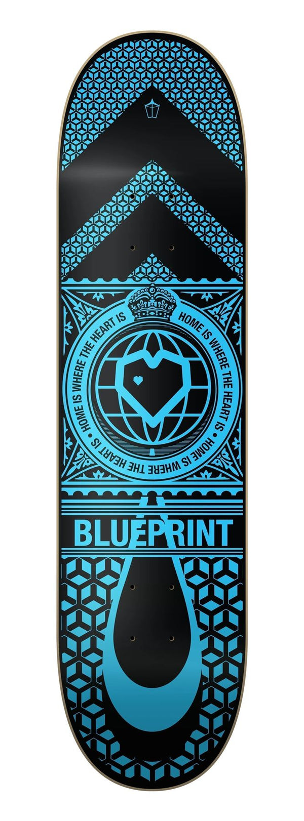 Blueprint Home Heart Black / Blue Skateboard Deck - 8.25