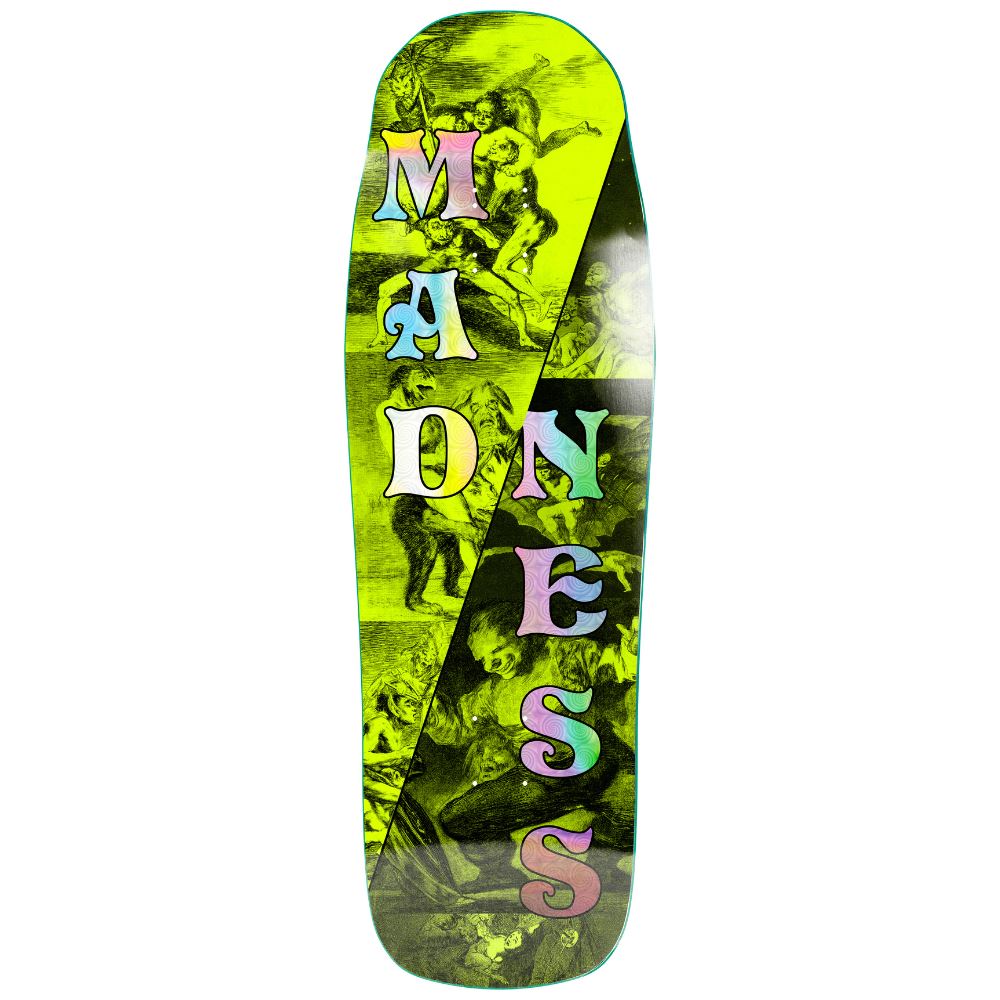 Madness Split R7 Saftey Yellow / Holographic Skateboard Deck - 10.0"