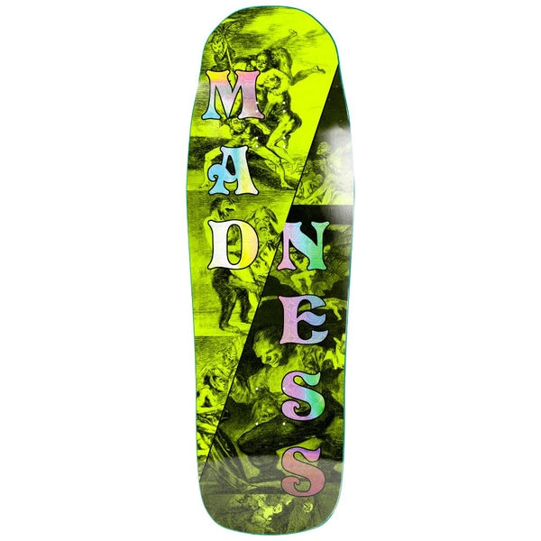 Madness Split R7 Saftey Yellow / Holographic Skateboard Deck - 10.0