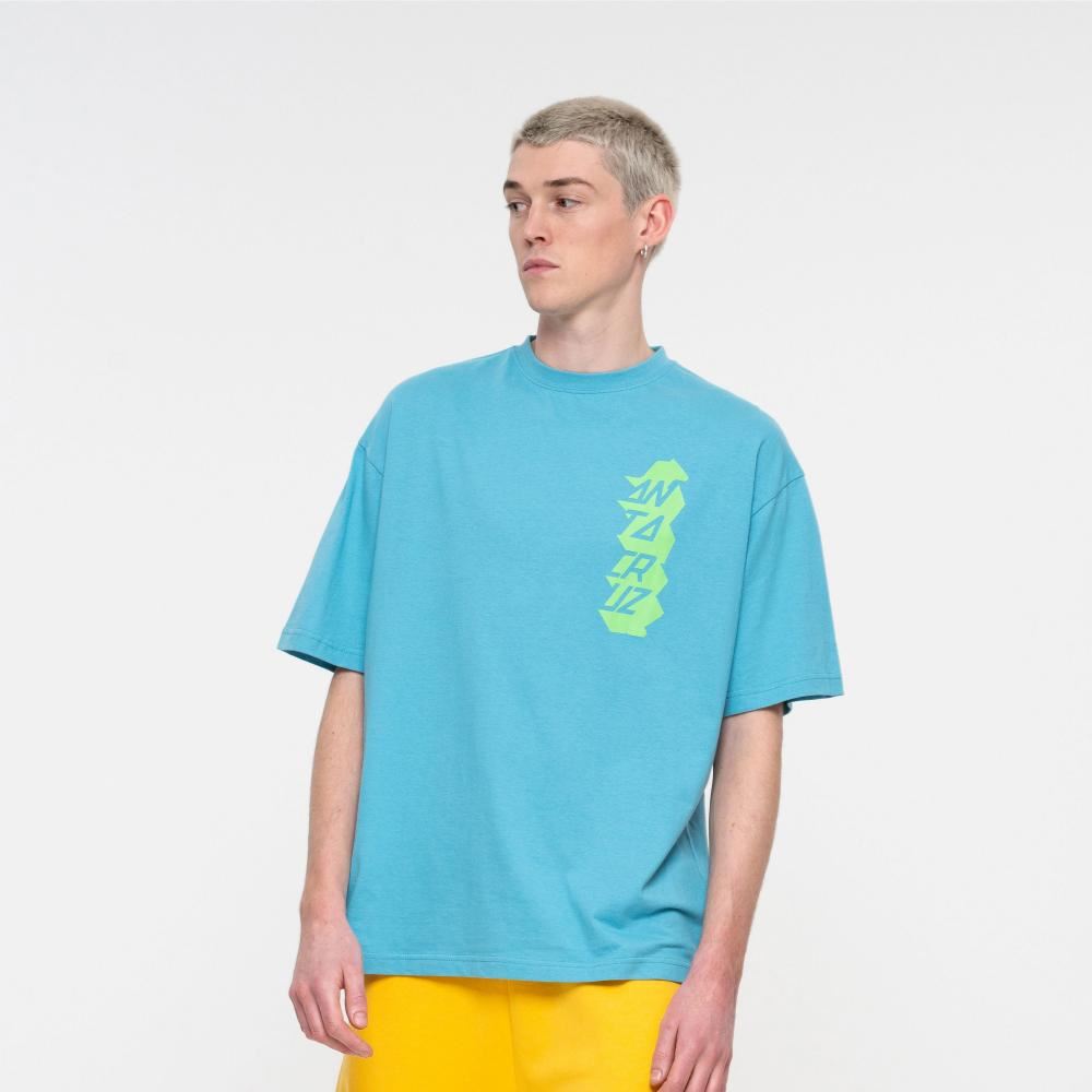 Santa Cruz T-Shirt Stacked Strip Reverse T-Shirt - Arctic Blue - Skatewarehouse.co.uk