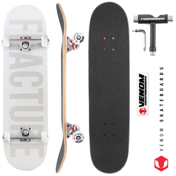 Fracture Fade White Custom Complete Skateboard -  8.25