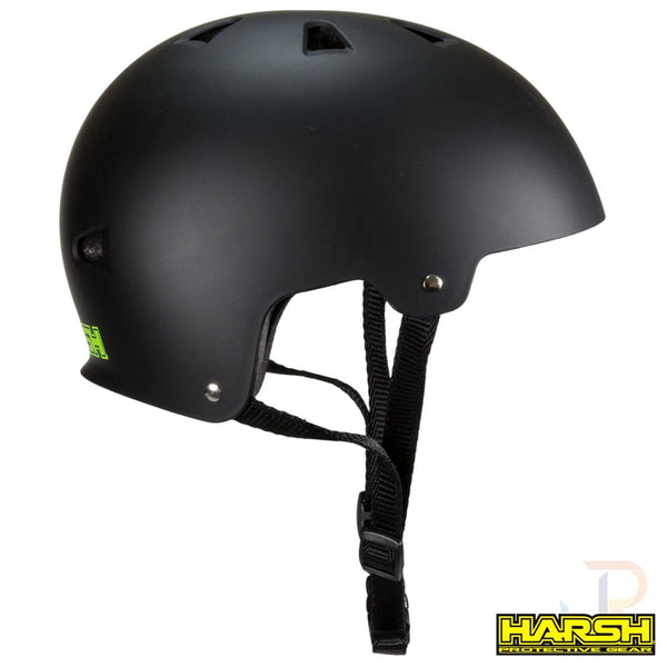 Harsh ABS Helmet - Matt Black with Black Straps