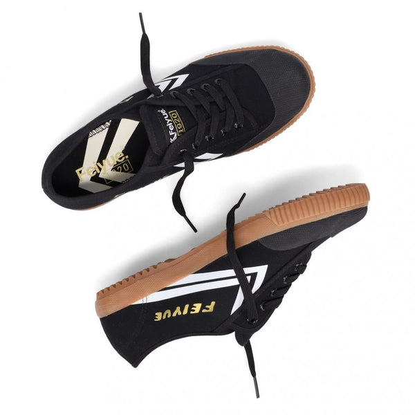 Feiyue Footwear Fe Lo 1920 Gum Grounded Martial Arts/Gym/Lifing Shoes - Black / Off White / Gold Metallic - Skatewarehouse.co.uk