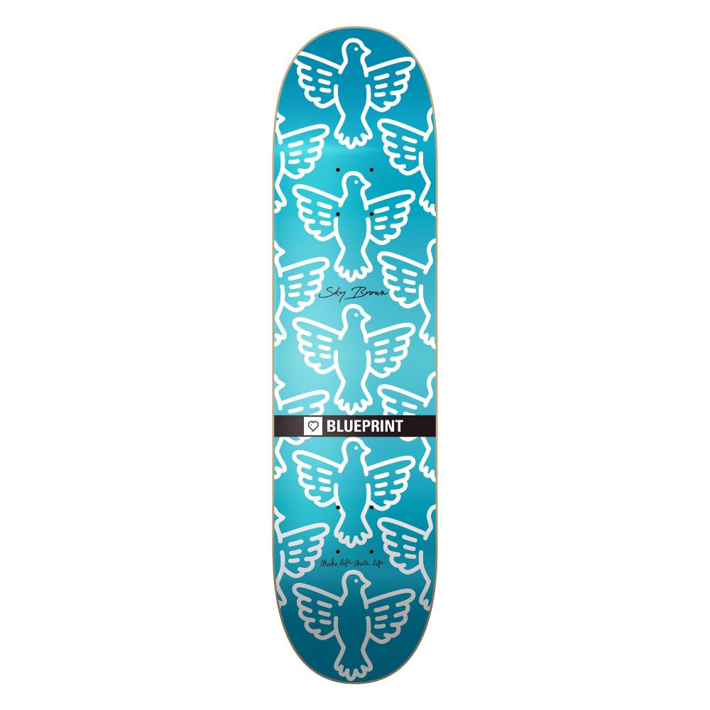 Blueprint x Sky Brown x MLSL Collab Bird Blue Fade Skateboard Deck - 8.25"