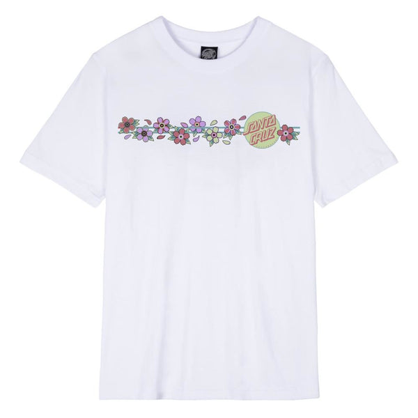 Santa Cruz Women's T-Shirt Blooming Dot T-Shirt - White - Skatewarehouse.co.uk
