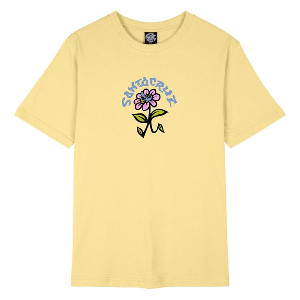 Santa Cruz Womens T-Shirt Delfino Flower Front T-Shirt - Butter - Skatewarehouse.co.uk