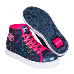 Heelys Veloz  - Blue Denim / Hot Pink / Rainbow - Skatewarehouse.co.uk