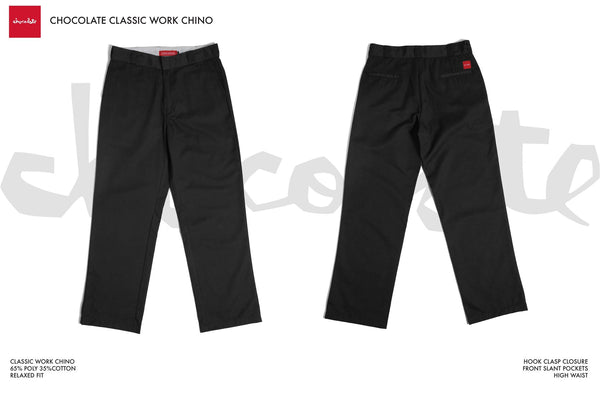 Chocolate Work Chino Pants Black - Skatewarehouse.co.uk