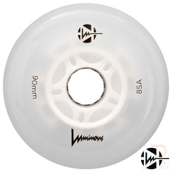 Luminous Led Inline Wheel (Set of 4 Wheels) - White - 90Mm/85A - Skatewarehouse.co.uk