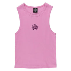 Santa Cruz Womens Vest Partial Dot Emb Tank Fondant Pink - 10 - OUTLET - Skatewarehouse.co.uk