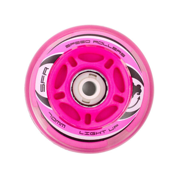 SFR Light Up Inline Skate Wheels x4 - Pink - Skatewarehouse.co.uk