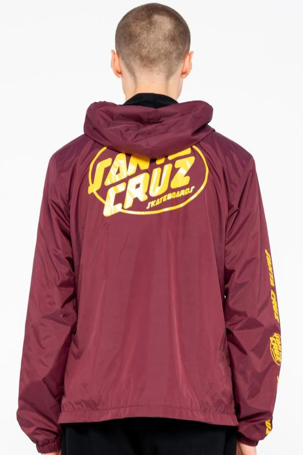 Santa Cruz Jacket Club Oval Dot Jacket - Burgundy - Skatewarehouse.co.uk
