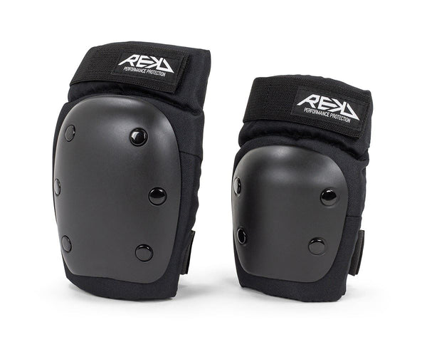 REKD Youth Heavy Duty Skateboard Skate Scooter BMX Double Pad Set - Black / Black - Skatewarehouse.co.uk