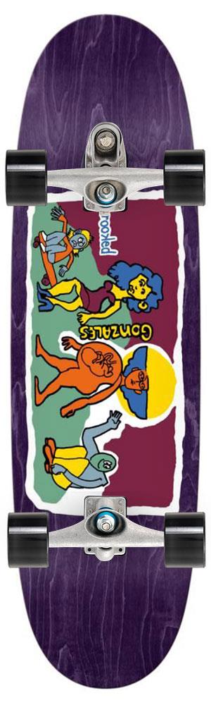 Krooked Gonz Stroll x Carver Custom Surf Skate Skateboard C7 - 9.1