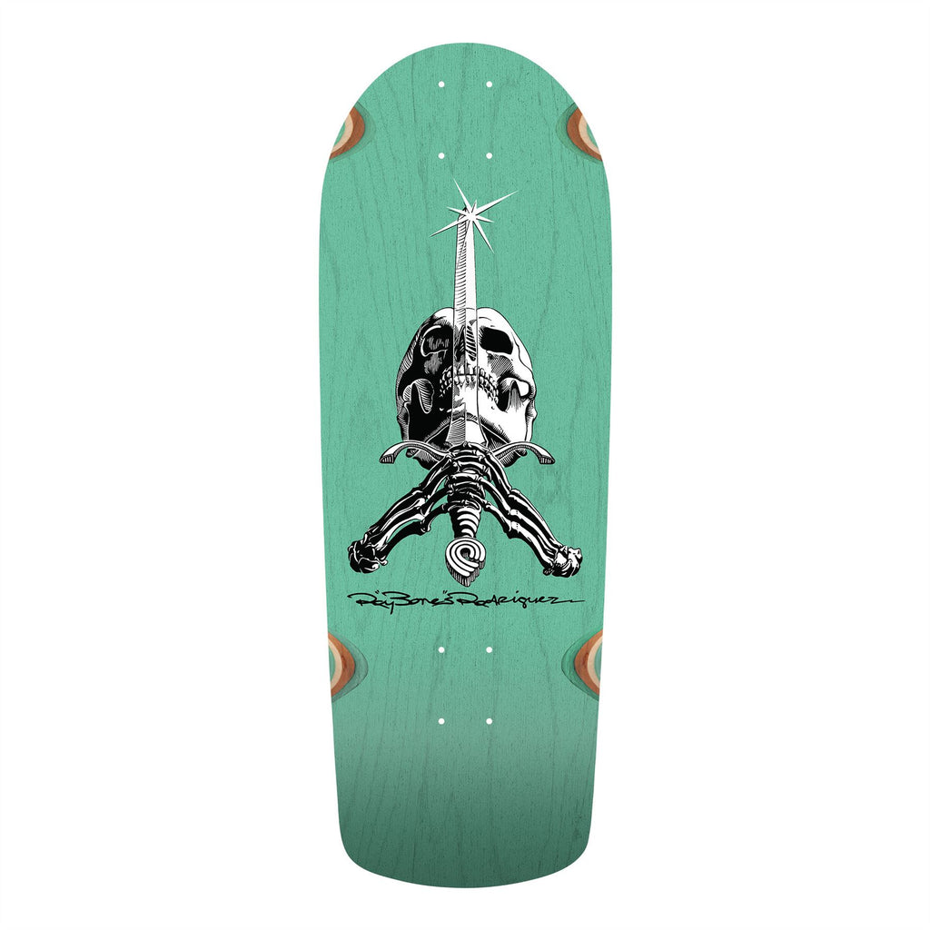 Powell-Peralta™ Ray Rodriguez O.G. Skull & Sword '' Snub Lt Teal Stain Skateboard Deck - 10.0" - Skatewarehouse.co.uk