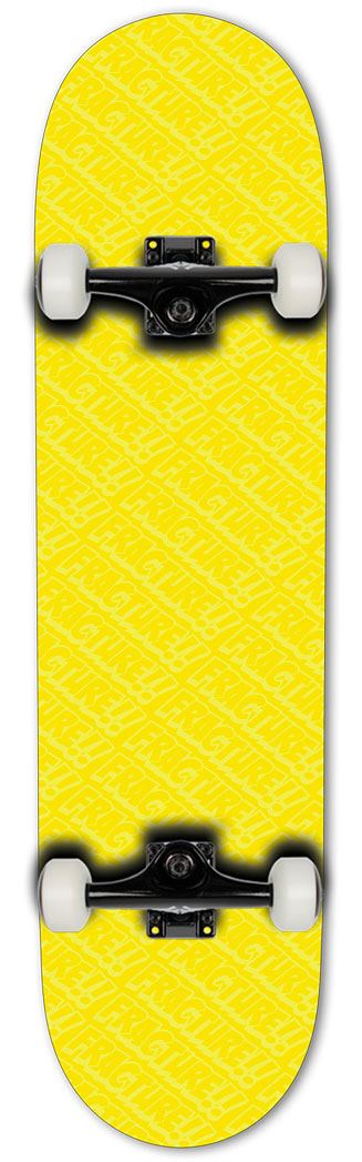 Fracture All Over Comic Yellow Complete Skateboard 7.75
