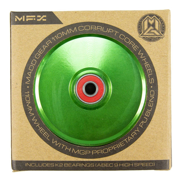 Madd Gear Mfx Corrupt 110Mm Wheels (2) - Green / Black - Skatewarehouse.co.uk