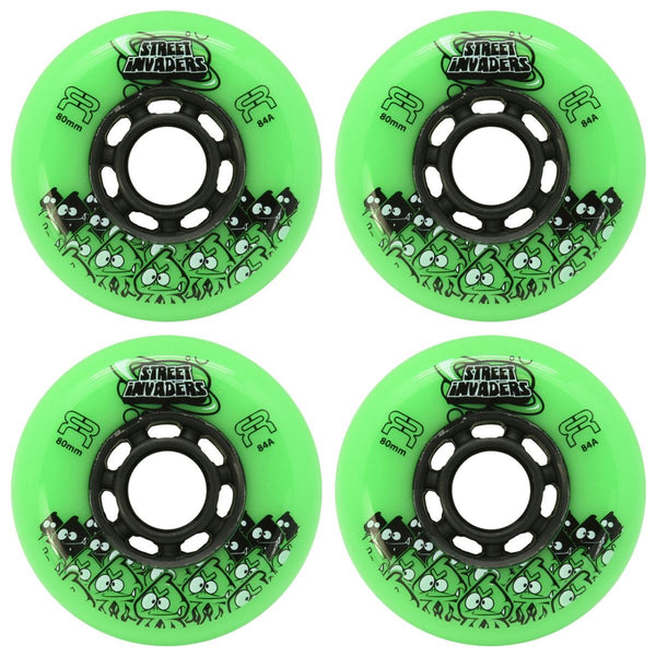 FR Street INVADER II Wheels - Green - 80mm (Set of 4)