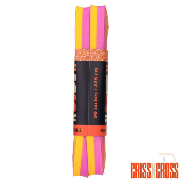 Criss Cross X Derby Laces - Duo - Pink / Yellow - 90