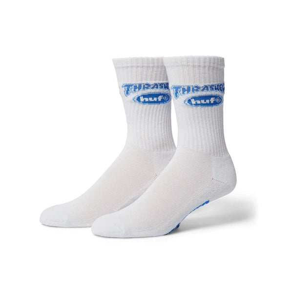 HUF x Thrasher Logo Sock (White) - One Size