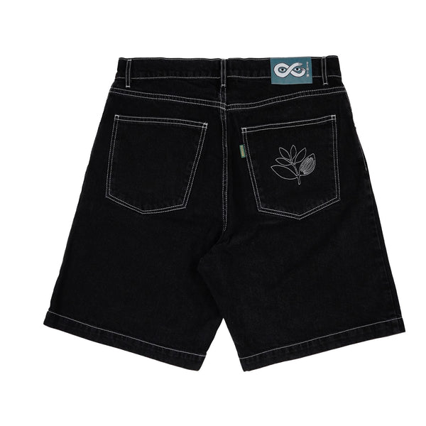 Magenta OG Denim Long Shorts Black Denim - Skatewarehouse.co.uk