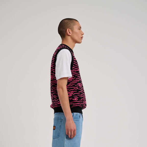 Santa Cruz Knit Vest Octo Knit Vest - Neon Wood - Skatewarehouse.co.uk