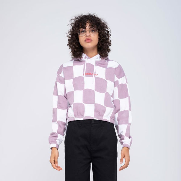 Santa Cruz Womens Hood Once Upon A Dot Hood - Lilac Chalk Check - Skatewarehouse.co.uk
