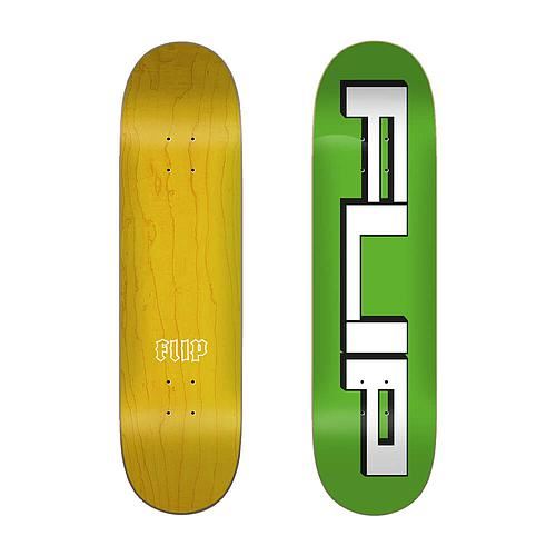 Squared Logo Green x31.85" Flip Skateboard Deck - 8.25"