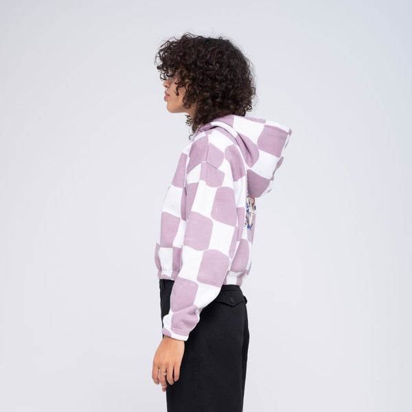 Santa Cruz Womens Hood Once Upon A Dot Hood - Lilac Chalk Check - Skatewarehouse.co.uk