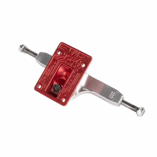 Lurpiv 3 Solid - Polished / Red Skateboard Trucks - 155mm (Pair)