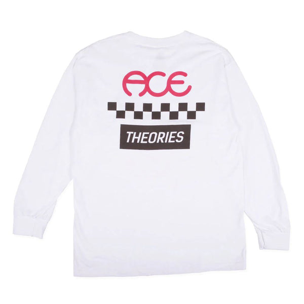 Theories x Ace Longsleeve White - Skatewarehouse.co.uk