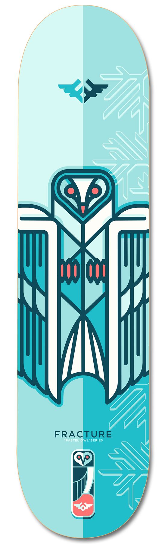 Fracture x Jono Wood Blue Skateboard Deck - 8.0