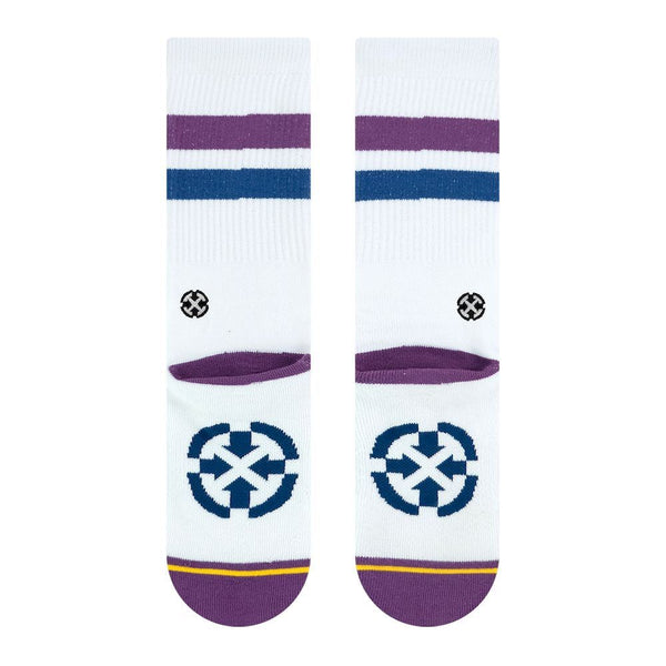 Merge4 Repreve Subtle Grape White Classic Crew Socks - Skatewarehouse.co.uk