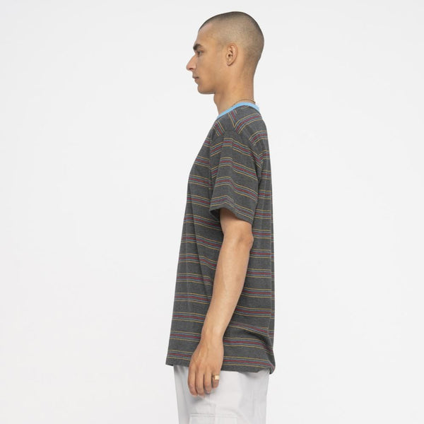 Santa Cruz Custom T-Shirt Classic Strip Stripe T-Shirt - Washed Black Stripe - Skatewarehouse.co.uk