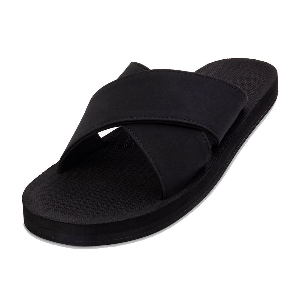 Indosole - Mens Sandals - ESSNTLS Cross - Black Shoes