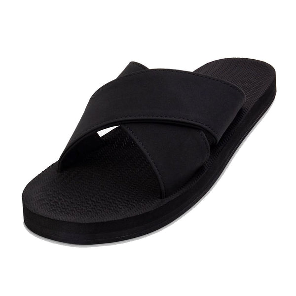 Indosole - Mens Sandals - ESSNTLS Cross - Black Shoes