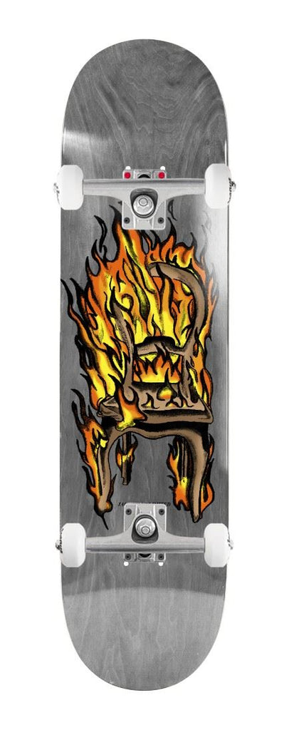 Jacuzzi Unlimited Chair on Fire Twin Tail art EX7 Grey x Venom Custom Complete Skateboard - 8.5"