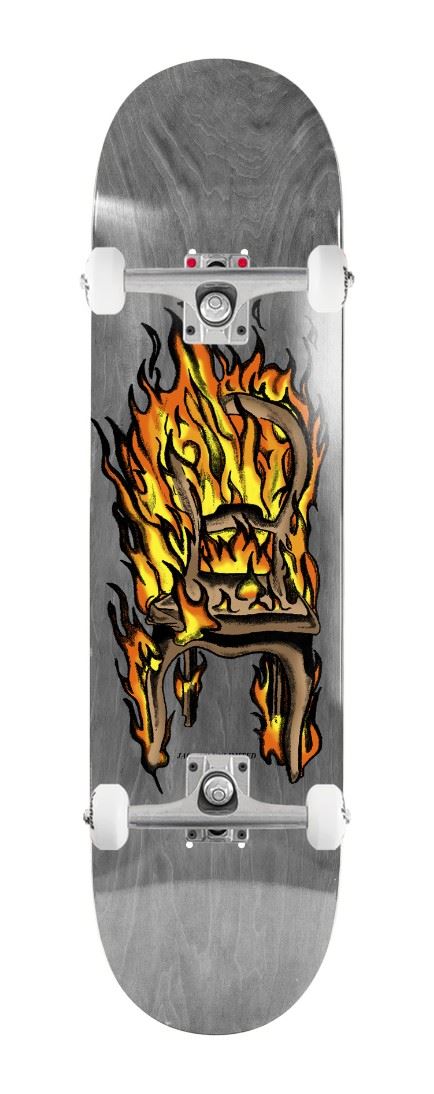 Jacuzzi Unlimited Chair on Fire Twin Tail art EX7 Grey x Venom Custom Complete Skateboard - 8.5