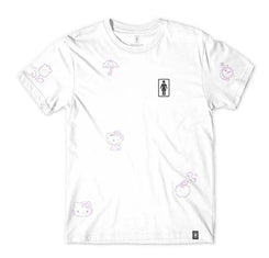 Girl Hello Kitty 50th All Over Tee White - Skatewarehouse.co.uk