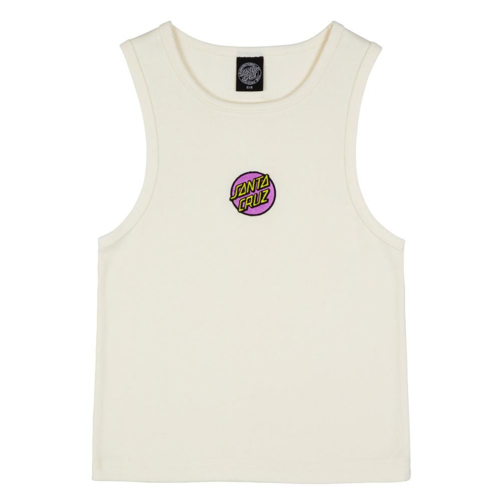 Santa Cruz Womens Vest Other Dot Emb Tank - Off White - Skatewarehouse.co.uk