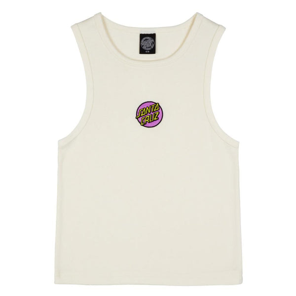 Santa Cruz Womens Vest Other Dot Emb Tank - Off White - Skatewarehouse.co.uk