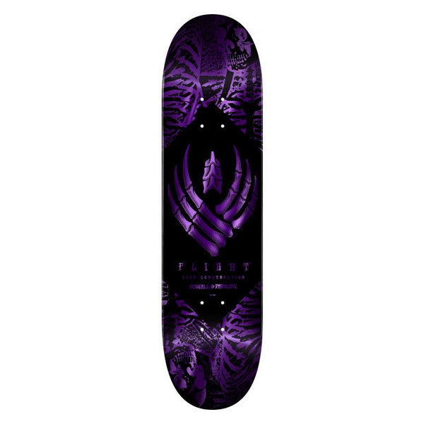 Powell Peralta FLIGHT Skeleton • • Purple Foil Skateboard Deck - 9.0