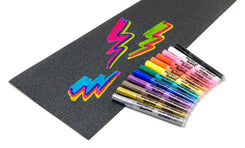 Venom Skateboards Black Grip Tape & 12 Colour Create Paint Pens Art Pack