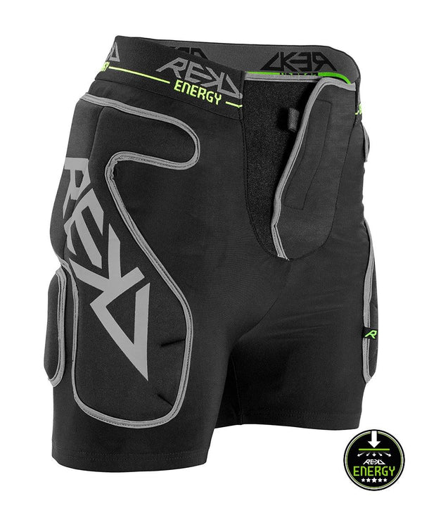 REKD Energy Impact Protection Padded Shorts MTB / Skateboarding / Snowboarding - Black - Skatewarehouse.co.uk
