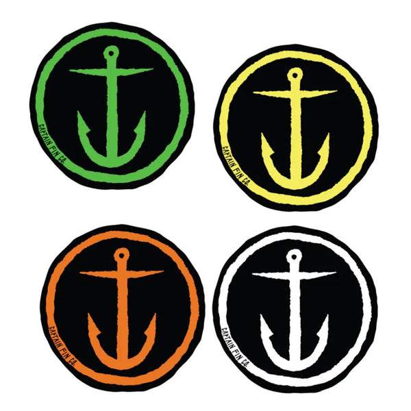 Captain Fin Co - 4x Sticker Pack - Original Anchor Surf Accessory